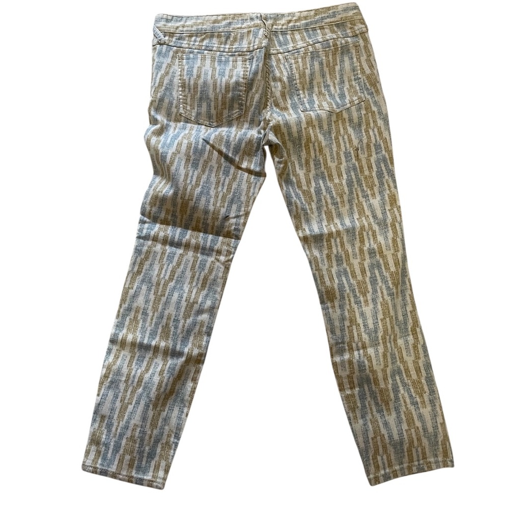 Free People Skinny Jeans,Off-White,tan  Gold,Grey Pattern, zipper ankles,Size 30 - Picture 3 of 8